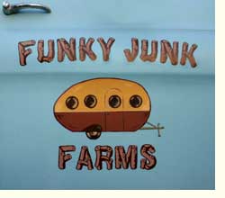 funky junk farm logo on car door